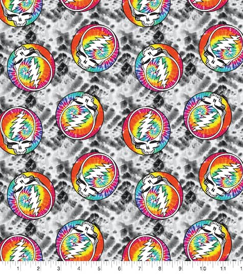 Warner Grateful Dead Tie Dye Steal Your Face Cotton Fabric